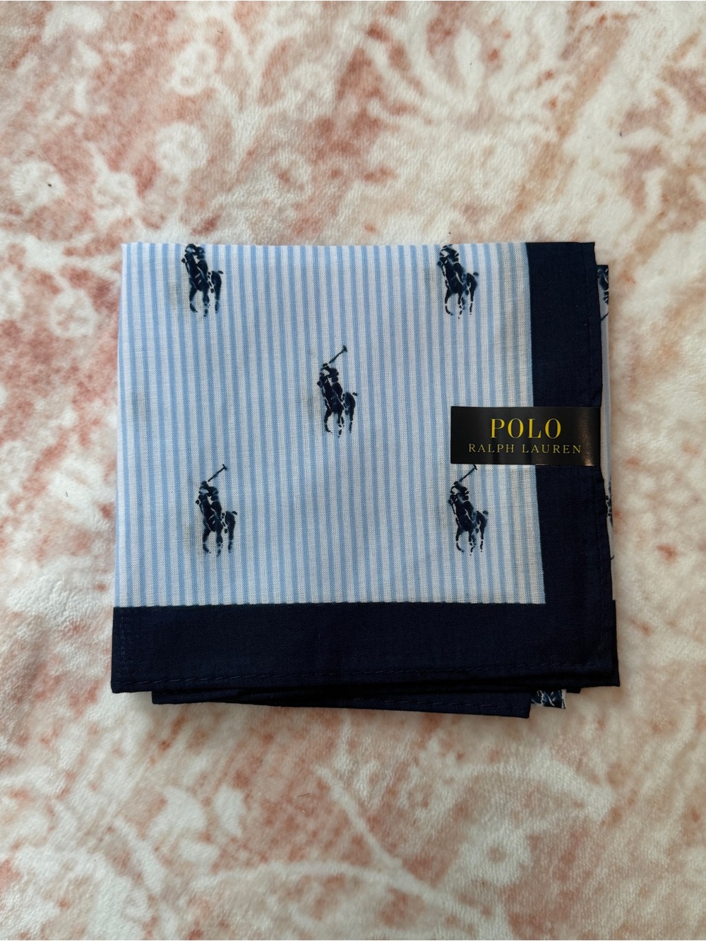 Light Blue and white Polo Ralph Lauren handkerchief/mini scarf